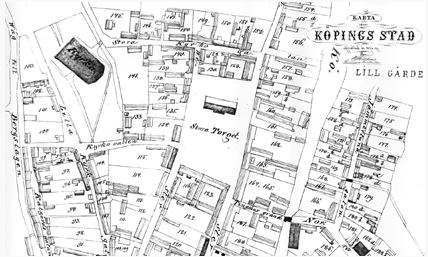 Gammal karta över Köping